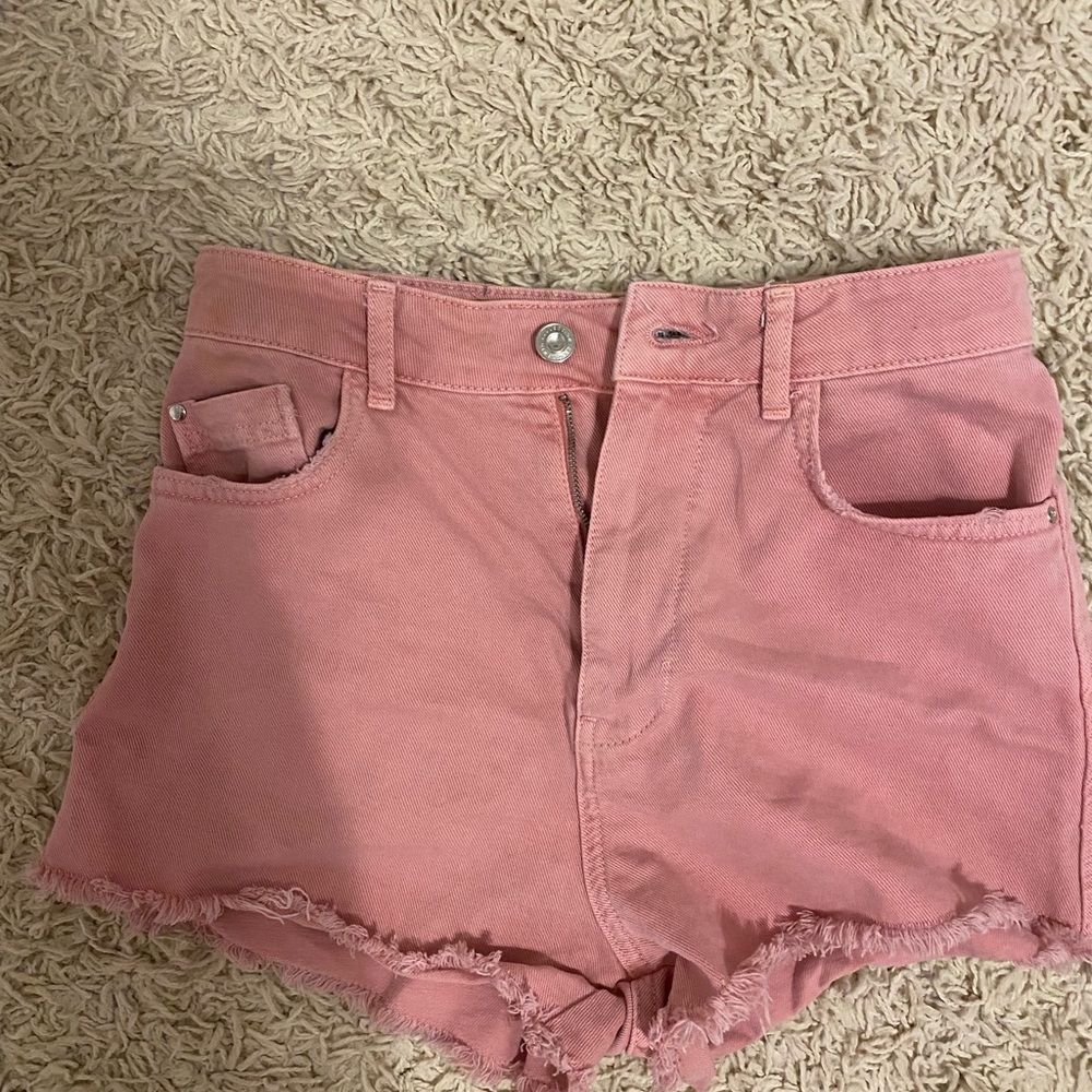 NWOT zara pink jean shorts